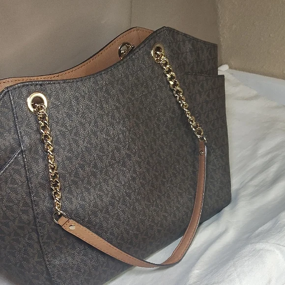 Michael Kors Dark Brown Tote with Gold Accents - Picture 11 of 12